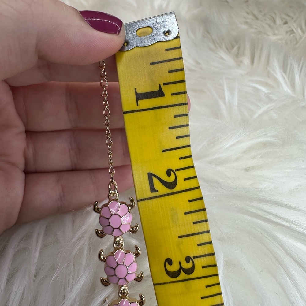 New‎ Pink turtle gold plated adjustable bracelet - Picture 6 of 6